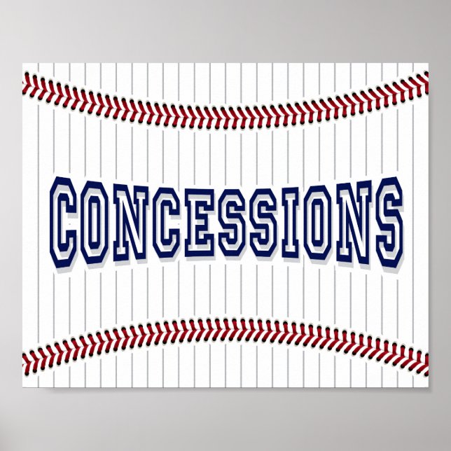 Affiche Baseball Party CONCESSIONS Sign Print (Devant)