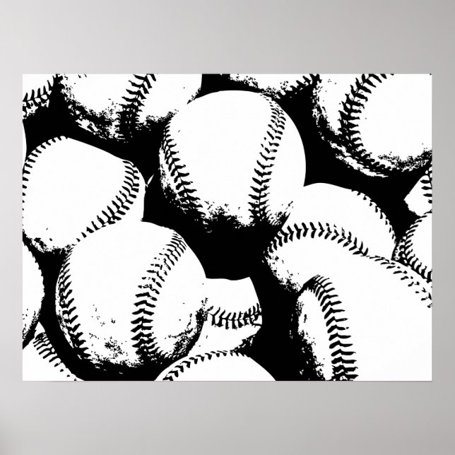 Affiche Baseball Pop Art - Sports Baseballs (Devant)