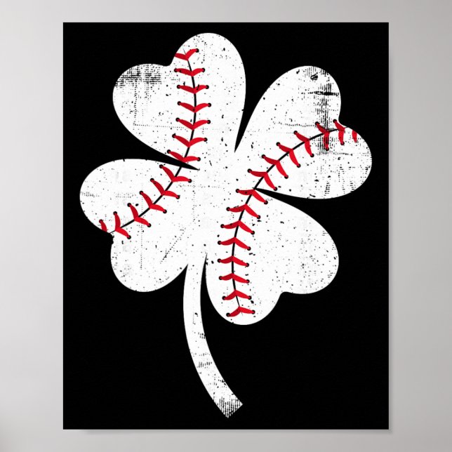 Affiche Baseball Shamrock Saint-Patrick Hommes (Devant)