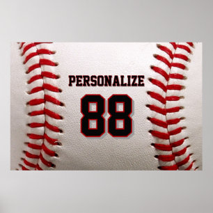 Affiche Baseball Softball Nom et Numéro personnalisés
