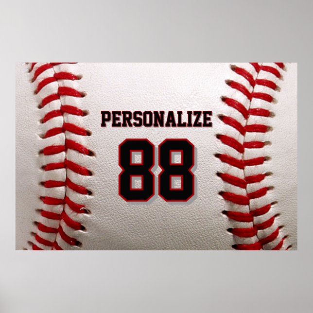 Affiche Baseball Softball Nom et Numéro personnalisés (Devant)