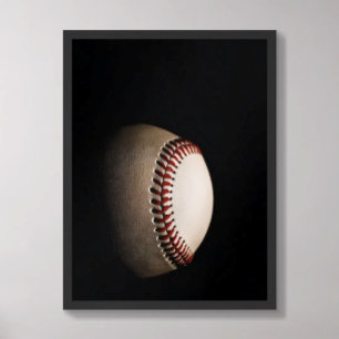 Affiche Baseball Texturé Minimaliste Sombre