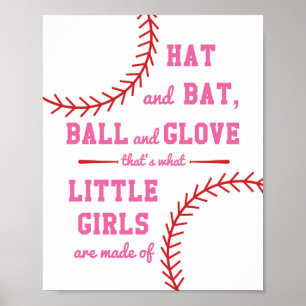 Affiche Baseball Thématique De Ce Dont Les Petites Filles 
