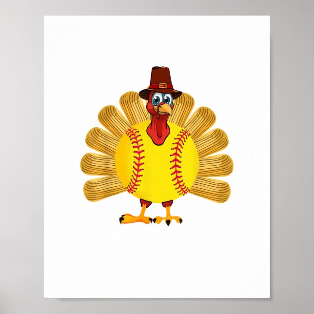 Affiche Baseball Turquie Thanksgiving Softball Turquie Hom (Devant)