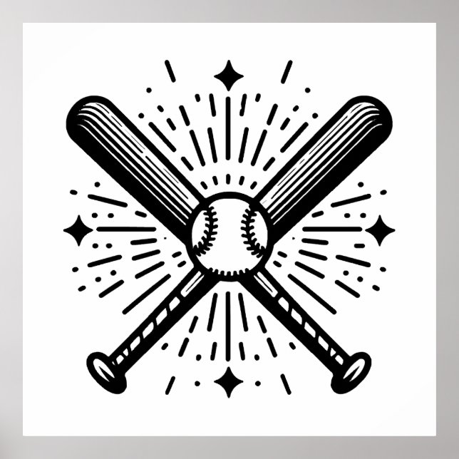 Affiche baseball vintage (Devant)