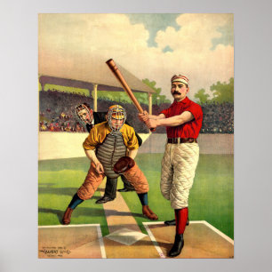 Affiche Baseball vintage de l'époque victorienne