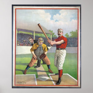 Affiche Baseball Vintage Sport Print