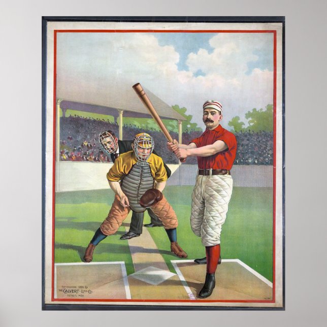 Affiche Baseball Vintage Sport  Print (Devant)