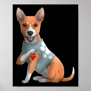 Affiche Basenji I Love Maman Tattoo Chien Chemise Fantasti