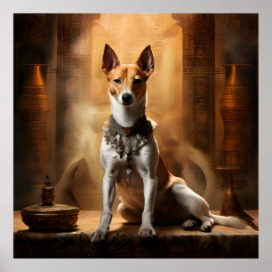 Affiche Basenji royal dans la pyramide égyptienne