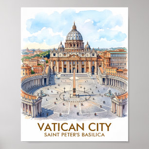Affiche Basilique Saint-Pierre personnalisée Cité du Vatic