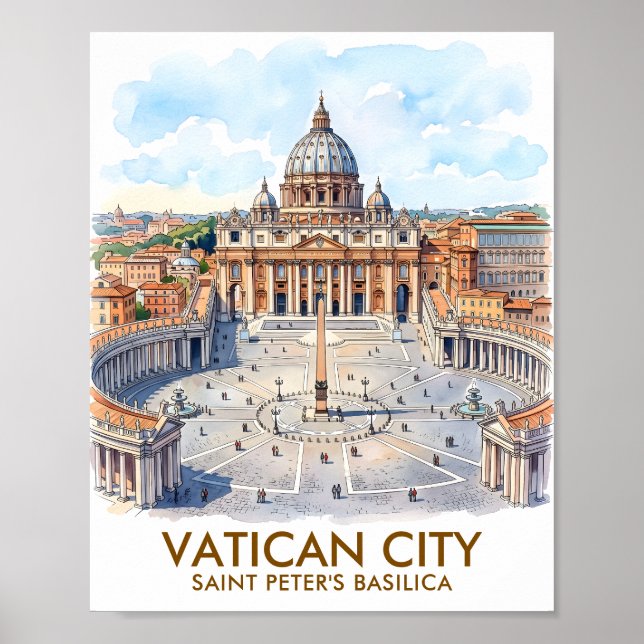 Affiche Basilique Saint-Pierre personnalisée Cité du Vatic (Devant)