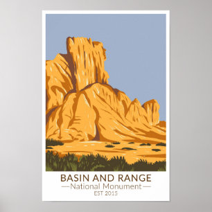 Affiche Basin et Range National Monument Nevada Vintage