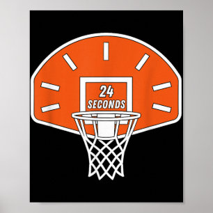 Affiche Basket-ball amusant Horloge 24 Secondes Basketball