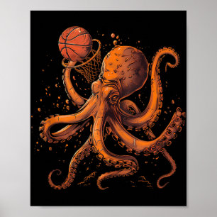 Affiche Basket-ball Animal Art Octopus Basketball Lover Dr