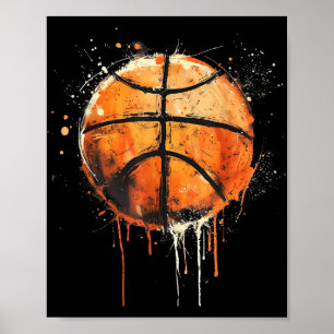 Affiche Basket-ball Artwork Basket-ball Boucle d'eau color