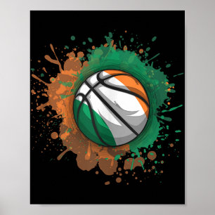 Affiche Basket-ball avec Débardeur drapeau Irlande
