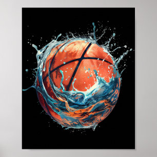 Affiche Basket-ball Basketball Lover Dessin Waterc