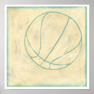 Affiche Basket-ball bleu par Chariklia Zarris