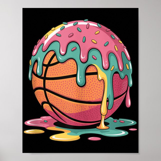 Affiche Basket-ball coloré Glacé Cream Driam (Devant)