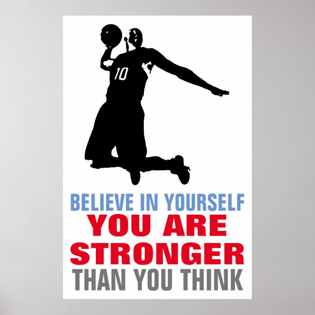 Affiche Basket-ball Croyez en vous-même Motivational Art (Devant)