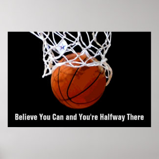 Affiche Basket-ball de devis motivationnel