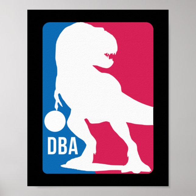 Affiche Basket-ball Dinosaur amusant (Devant)