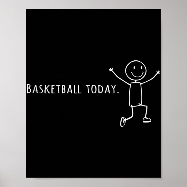 Affiche Basket-ball Drôle Aujourd'Hui Stick Human Leap De  (Devant)