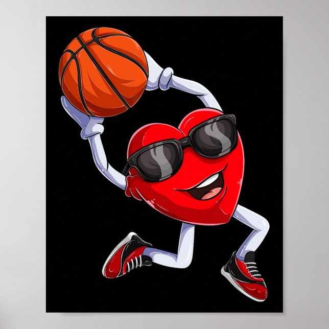 Affiche Basket-ball Dunking Heart (Devant)