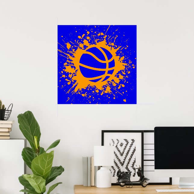 Affiche basket-ball éclaboussé (Bureau à domicile)