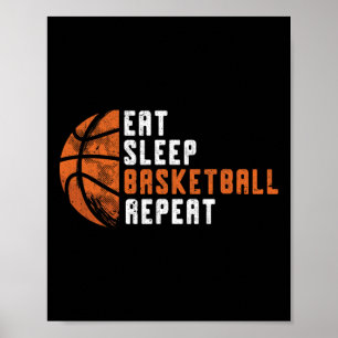 Affiche Basket-ball entraîneur Manger Sleep Basket-ball Ré