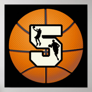 Affiche Basket-ball et joueurs du numéro 5