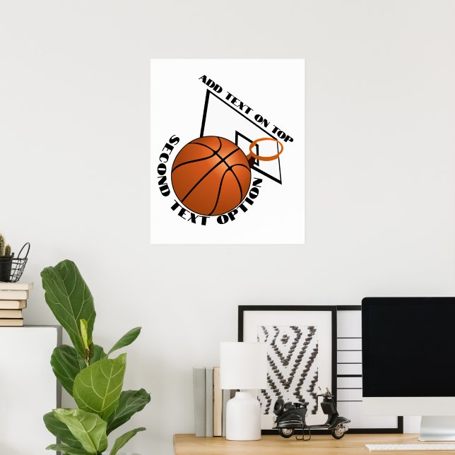 Affiche Basket-ball et sports de panier de basket (Bureau à domicile)