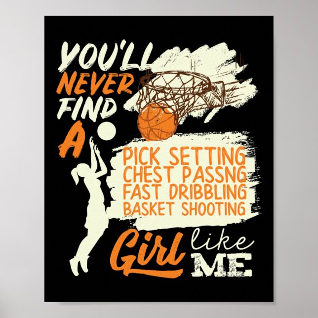 Affiche Basket-ball fille comme moi tournage Dribbling (Devant)