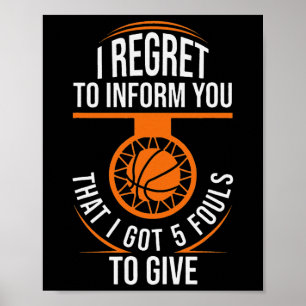 Affiche Basket-Ball Fouls Citer Funny Basketball 5 Foul Ch