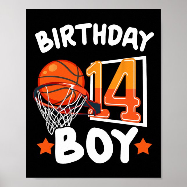 Affiche Basket-Ball Im 14 Ans 14ème Décor Boy (Devant)