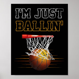 Affiche Basket-ball Je suis juste Ballin' Coach Joueur d'é