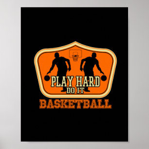 Affiche Basket-ball Jouer dur le faire