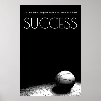 Affiche Basket-ball motivé en noir blanc