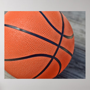 Affiche Basket-ball orange coloré