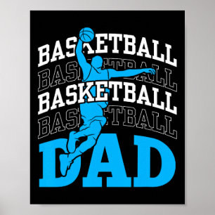 Affiche Basket-ball Papa Coach Team Match Joueur Père Dadd
