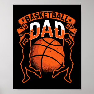 Affiche Basket-ball Papa Joueur Coach Match Équipe Père Da