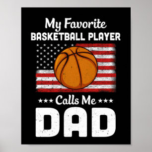 Affiche Basket-ball papa Mon favori Lecteur de basket-ball