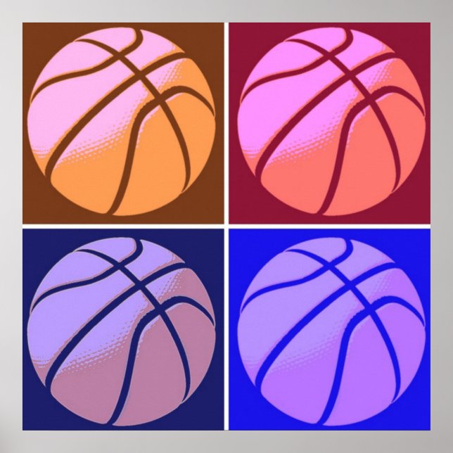Affiche Basket-ball Pop Art (Devant)