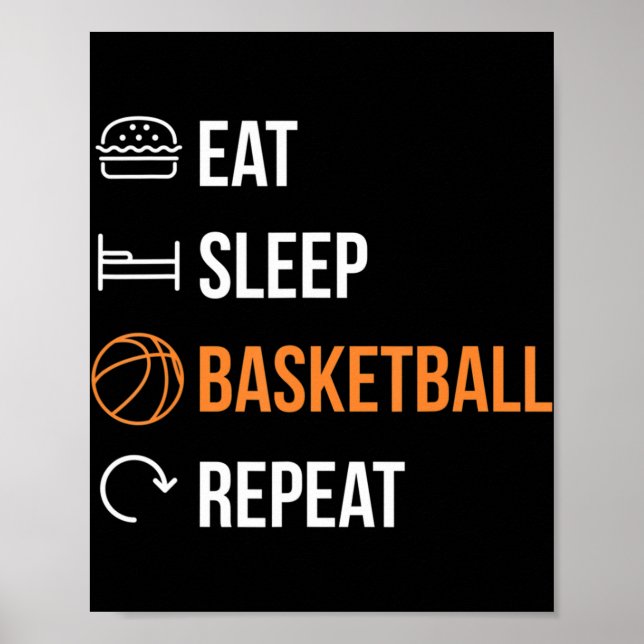 Affiche Basket-ball Répéter le basketball du sommeil (Devant)
