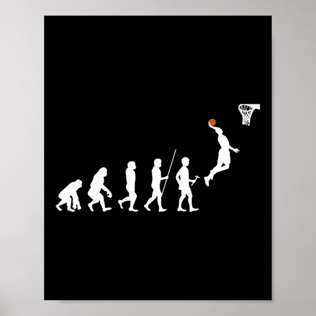 Affiche Basket-ball sur l'évolution humaine (Devant)