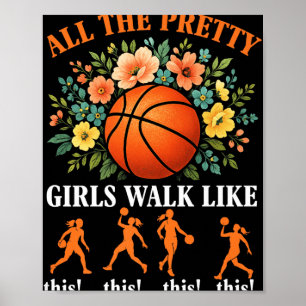 Affiche Basket-Ball Toutes Jolies Filles Marchent Comme Ce