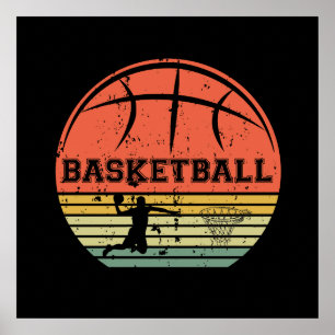 Affiche basket-ball vintage