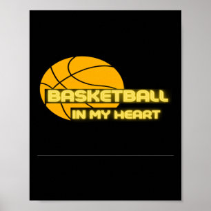 Affiche Basket Dans Mon Coeur Drôle S - Don Pour