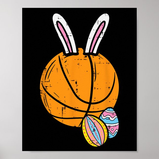 Affiche Basket de Pâques lapin lapin Sports Hommes garçons (Devant)
